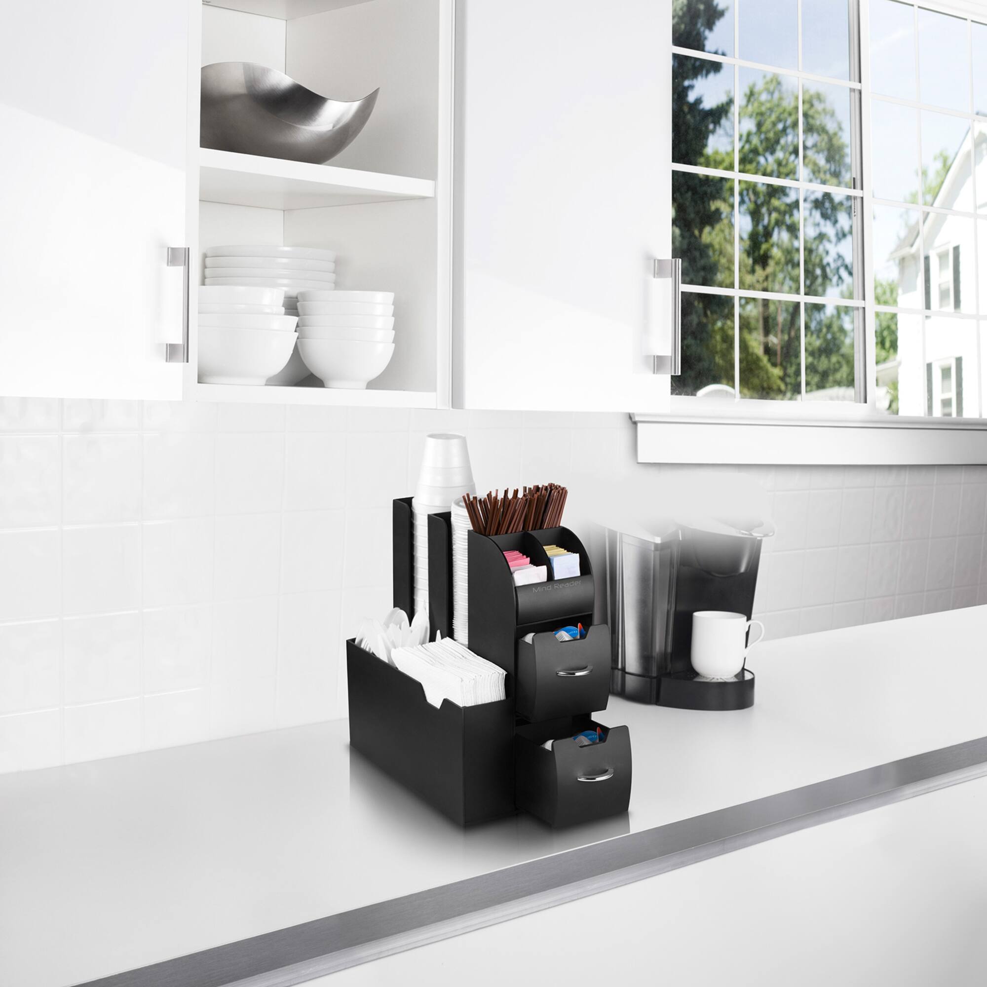 Mind Reader Black Coffee Caddy Condiment Storage Organizer